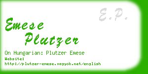 emese plutzer business card